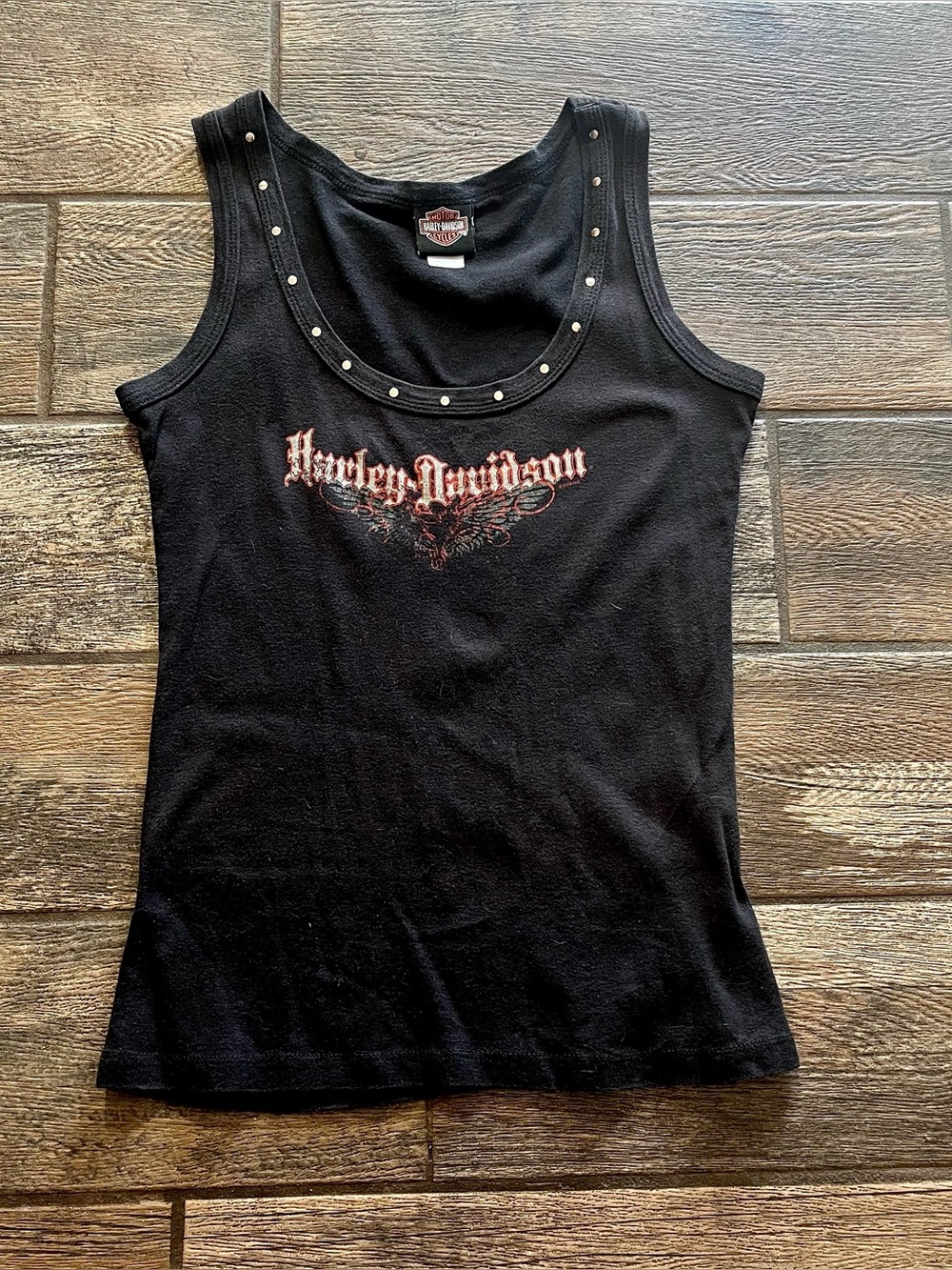 Harley Davidson rib knit tank top with stud design Oak Lawn IL. L